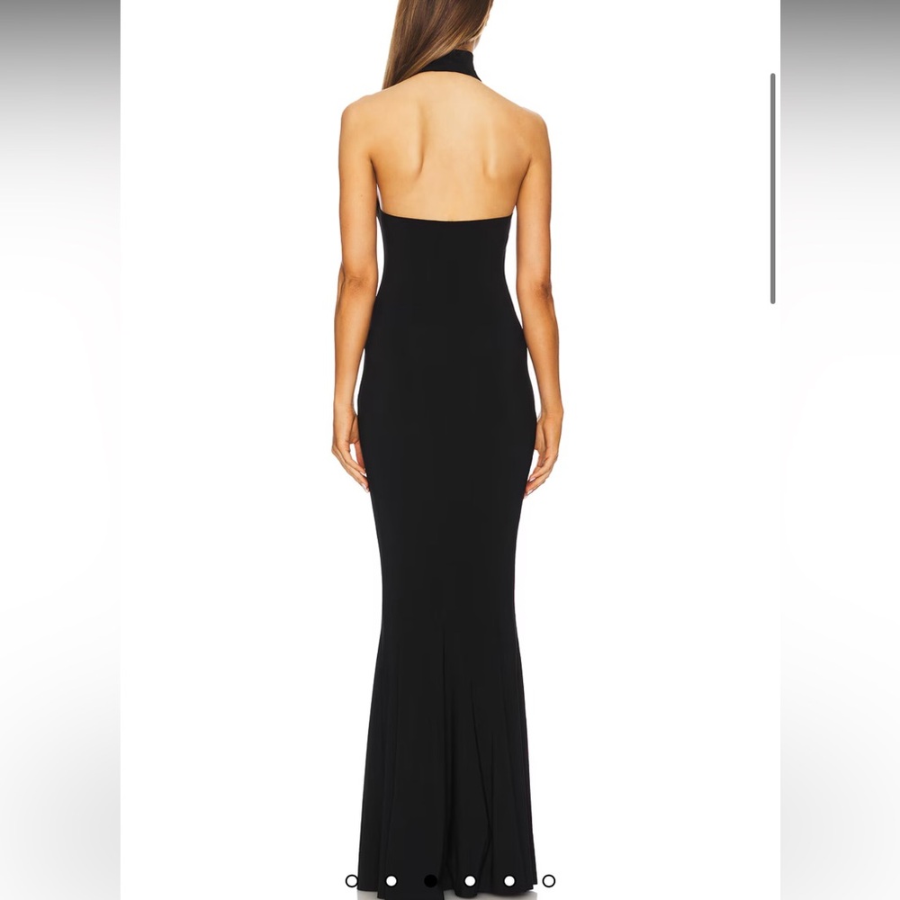 Norma Kamali Halter Fishtail Gown in Black M - Picture 2 of 8